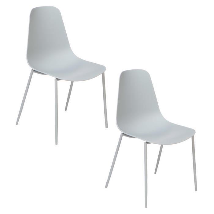 SURF Lot de 2 Chaises Grises en polypropylene