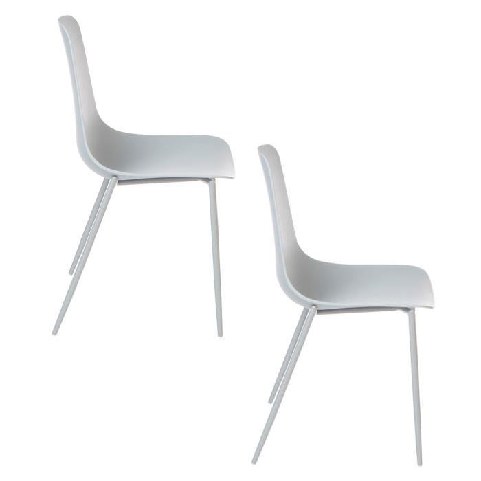 SURF Lot de 2 Chaises Grises en polypropylene