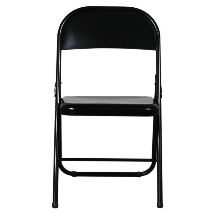 America Lot de 6 chaises pliantes - Noires