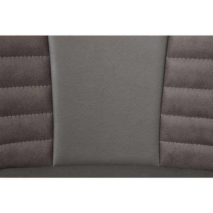 ROUVENE Lot de 2 chaises de salle a manger en métal - Simili et tissu - Gris - Contemporain - L 45 x P 43 cm