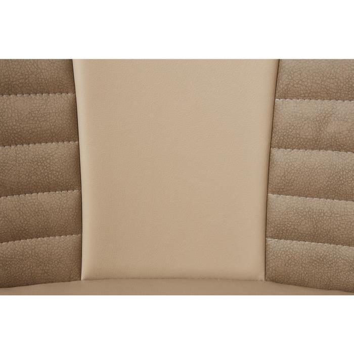 ROUVENE Lot de 2 chaises de salle a manger en métal - Simili et tissu - Taupe - Contemporain - L 45 x P 43 cm