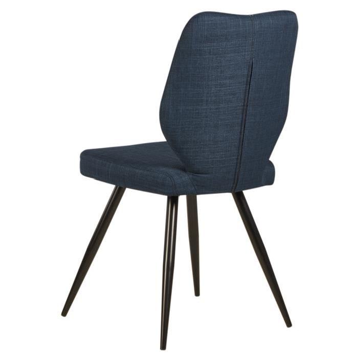 BARBARA Lot de 2 chaises de salle a manger 46 cm - Bleu