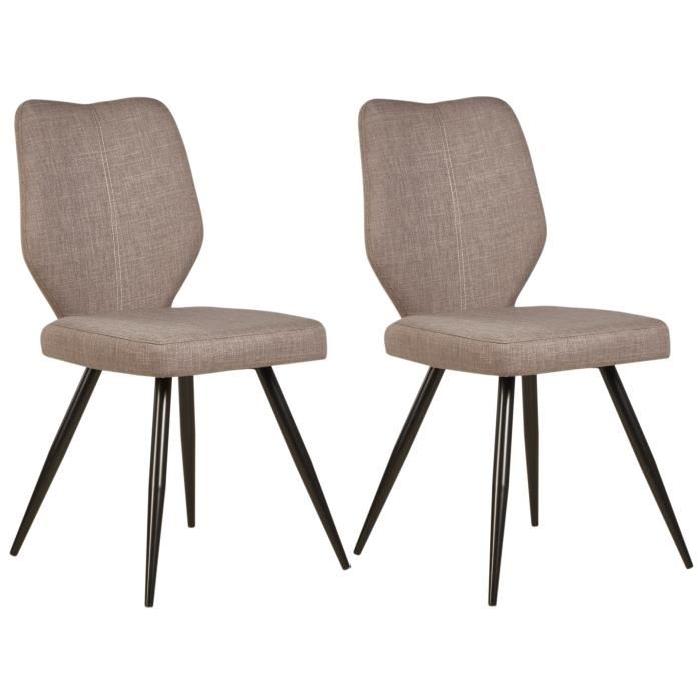 BARBARA Lot de 2 chaises de salle a manger 46 cm - Gris