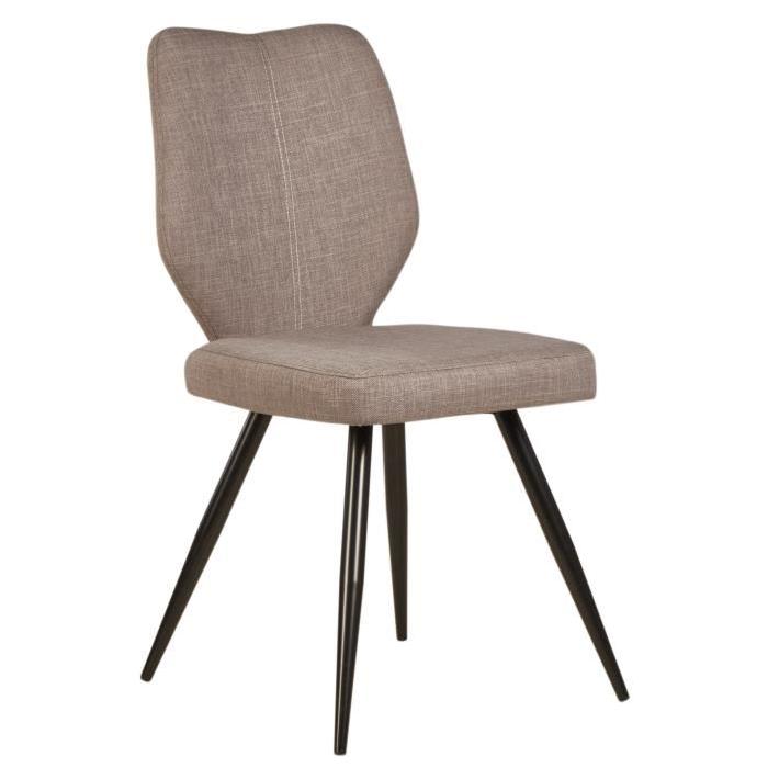 BARBARA Lot de 2 chaises de salle a manger 46 cm - Gris