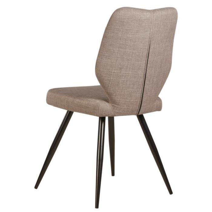 BARBARA Lot de 2 chaises de salle a manger 46 cm - Gris