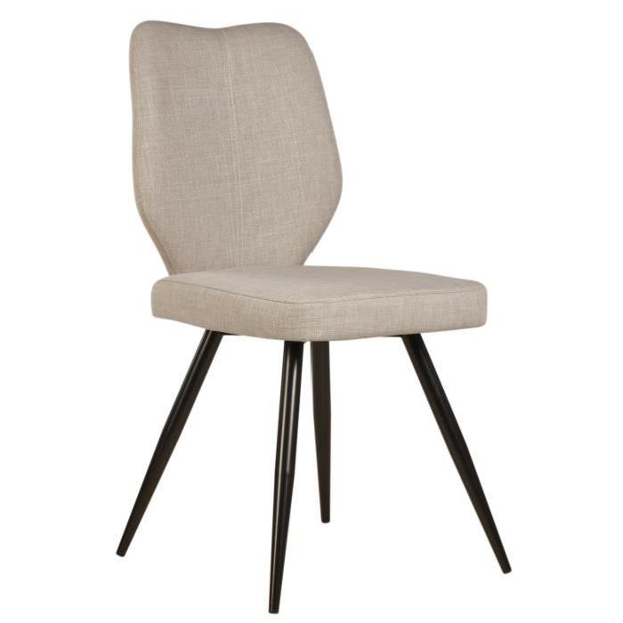 BARBARA Lot de 2 chaises de salle a manger 46 cm - Lin