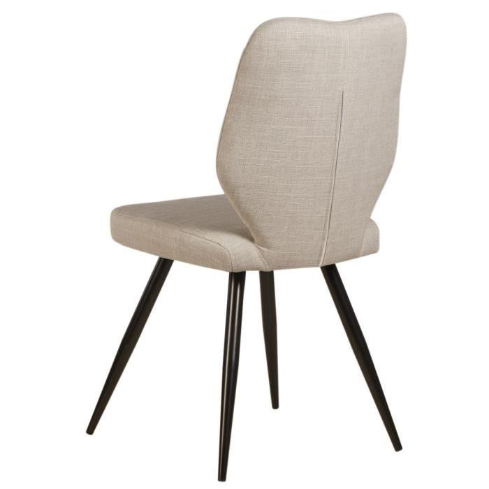 BARBARA Lot de 2 chaises de salle a manger 46 cm - Lin