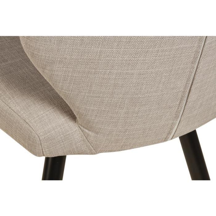 BARBARA Lot de 2 chaises de salle a manger 46 cm - Lin