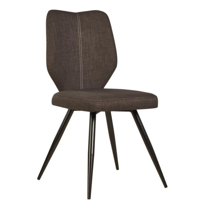 BARBARA Lot de 2 chaises de salle a manger 46 cm - Marron