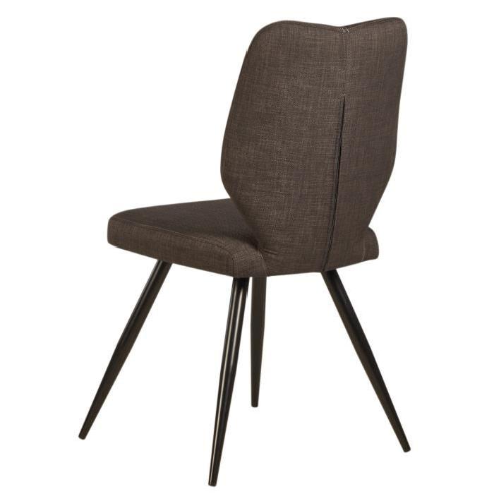 BARBARA Lot de 2 chaises de salle a manger 46 cm - Marron