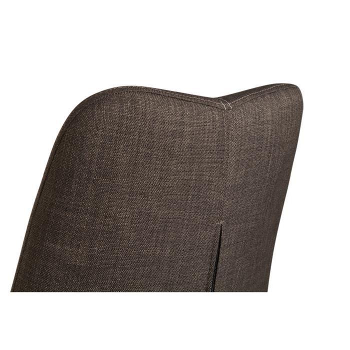 BARBARA Lot de 2 chaises de salle a manger 46 cm - Marron