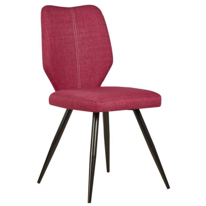 BARBARA Lot de 2 chaises de salle a manger 46 cm - Rose