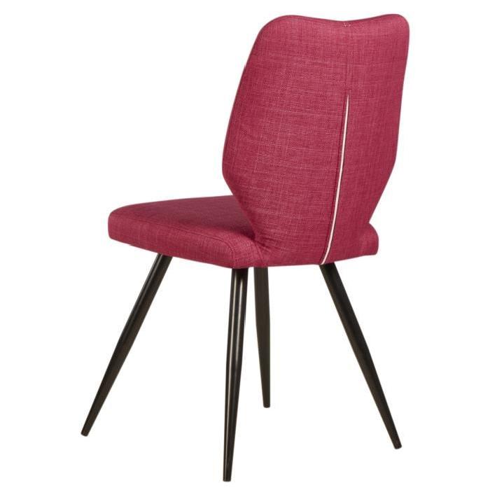 BARBARA Lot de 2 chaises de salle a manger 46 cm - Rose