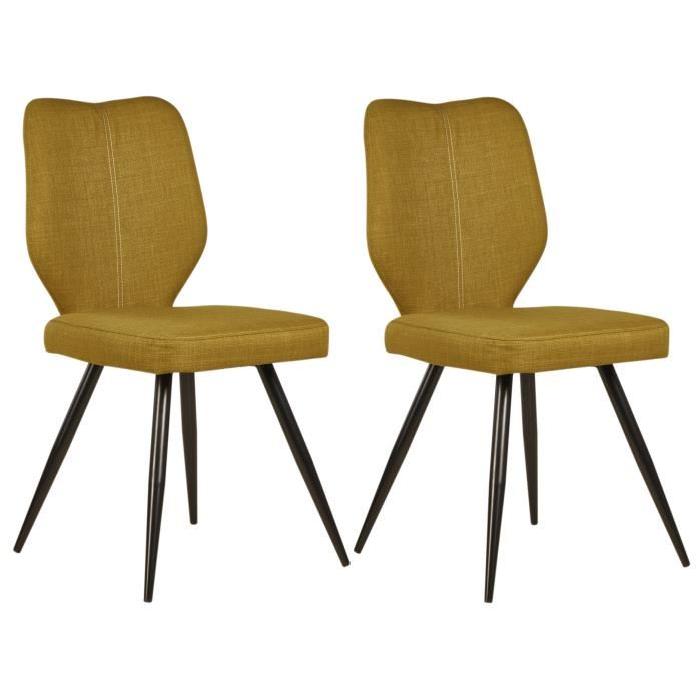 BARBARA Lot de 2 chaises de salle a manger 46 cm - Vert