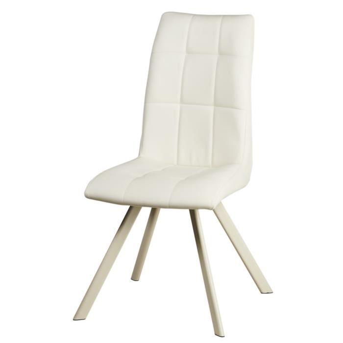 COCOON Lot de 2 chaises de salle a manger 44 cm - Blanc