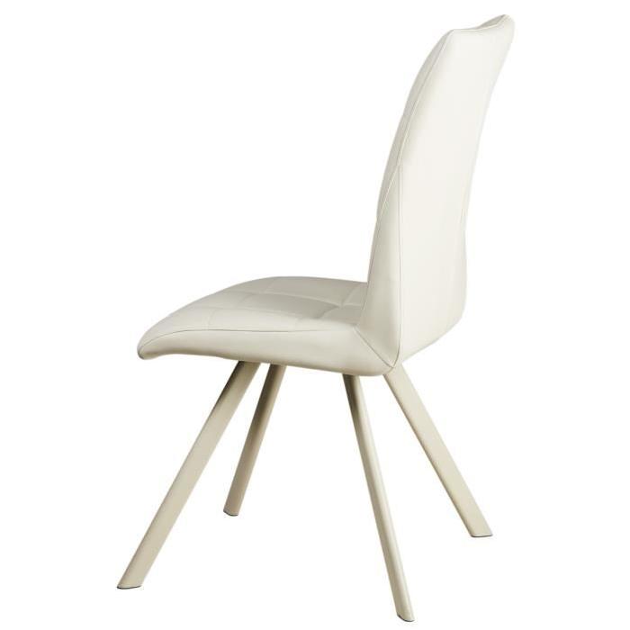 COCOON Lot de 2 chaises de salle a manger 44 cm - Blanc