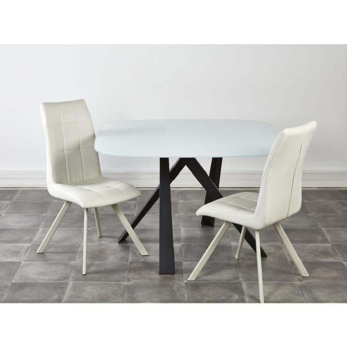 COCOON Lot de 2 chaises de salle a manger 44 cm - Blanc