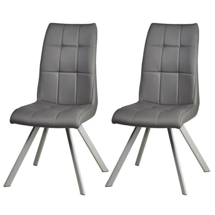 COCOON Lot de 2 chaises de salle a manger 44 cm - Gris