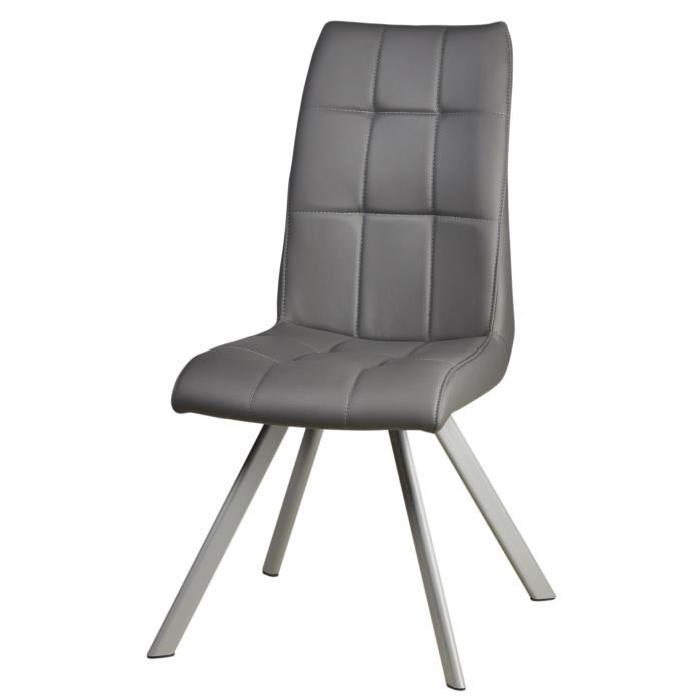 COCOON Lot de 2 chaises de salle a manger 44 cm - Gris