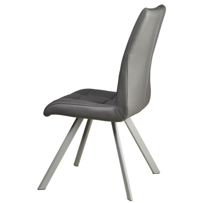 COCOON Lot de 2 chaises de salle a manger 44 cm - Gris