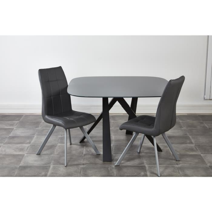 COCOON Lot de 2 chaises de salle a manger 44 cm - Gris