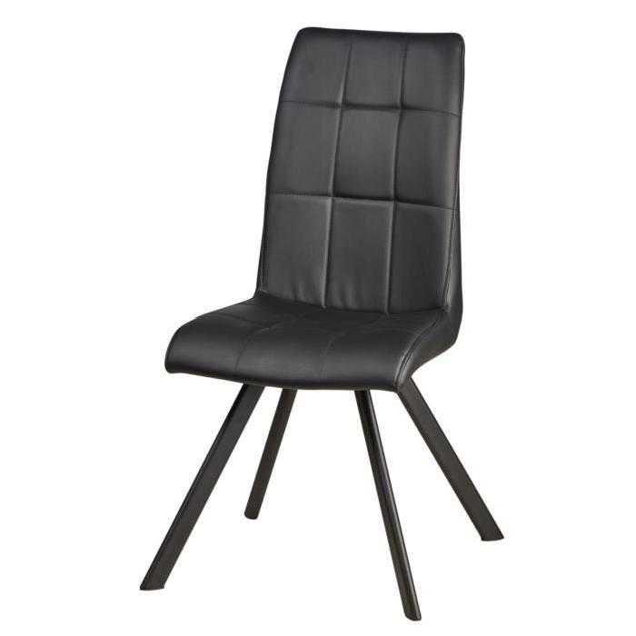 COCOON Lot de 2 chaises de salle a manger 44 cm - Noir