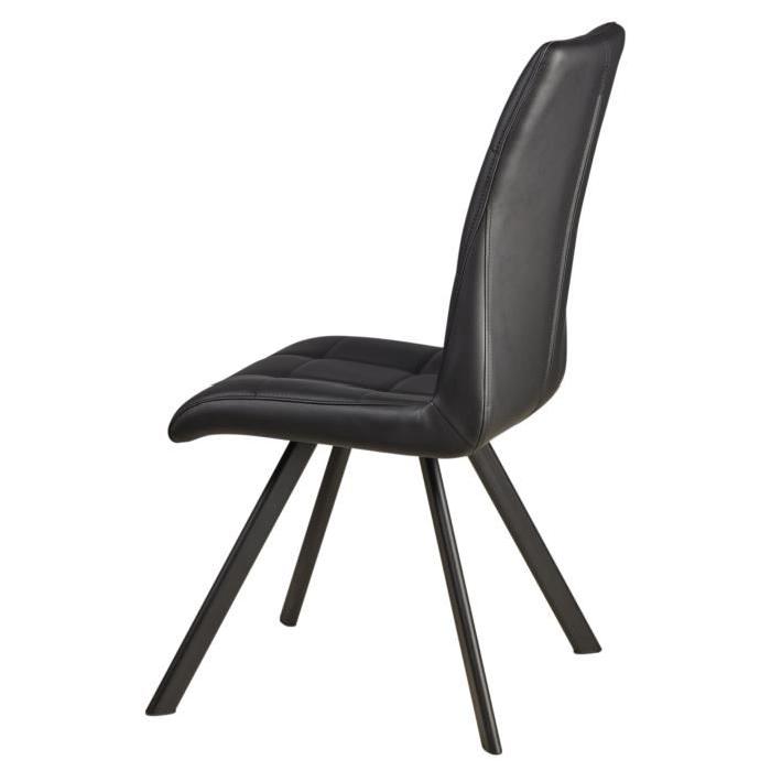 COCOON Lot de 2 chaises de salle a manger 44 cm - Noir