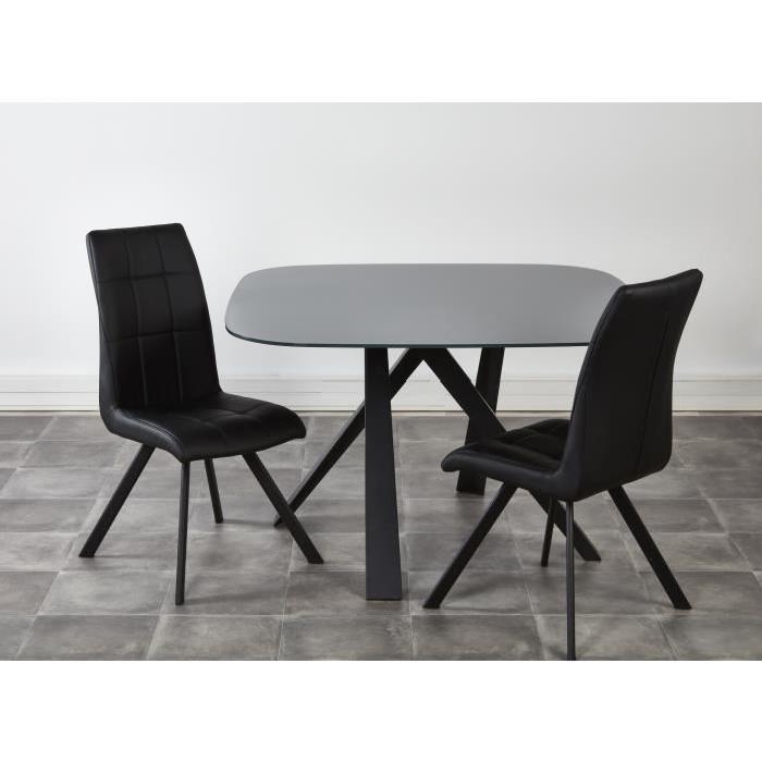 COCOON Lot de 2 chaises de salle a manger 44 cm - Noir