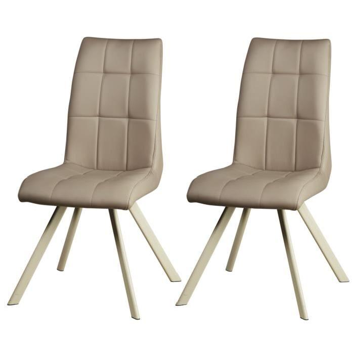 COCOON Lot de 2 chaises de salle a manger 44 cm - Taupe