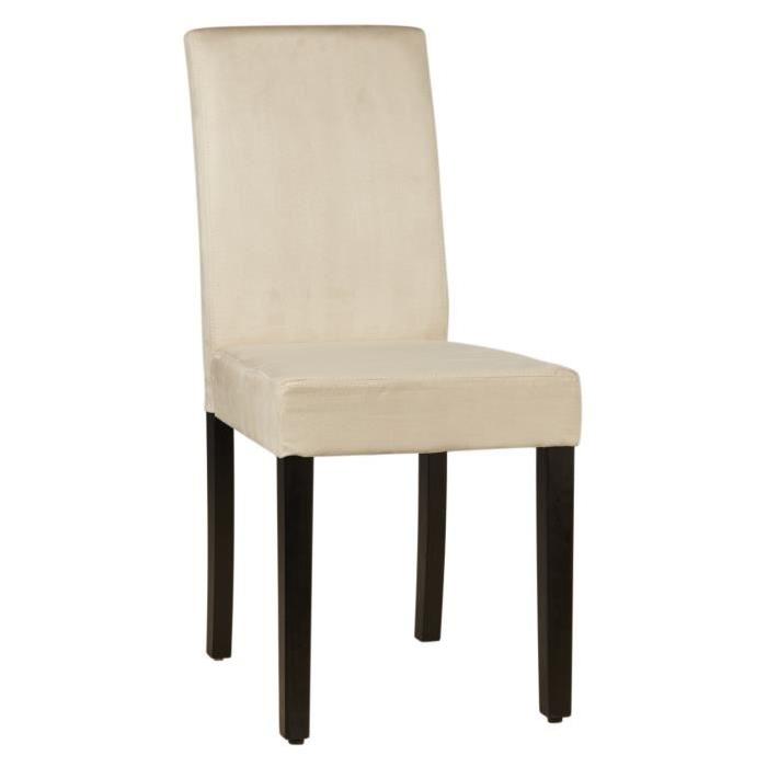 CLARA Lot de 2 chaises de salle a manger en tissu couleur sable