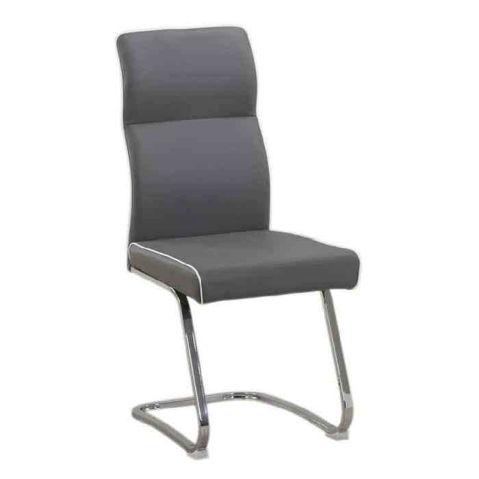 MADISON Lot de 2 chaises de salle a manger grises