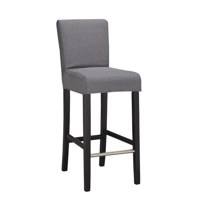 ELVIS Lot de 2 tabourets de bar en tissu Gris