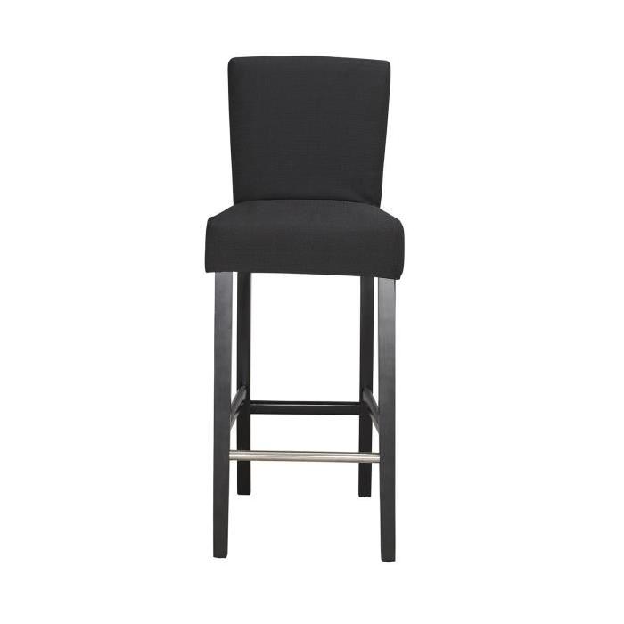 ELVIS Lot de 2 tabourets de bar en tissu Noir