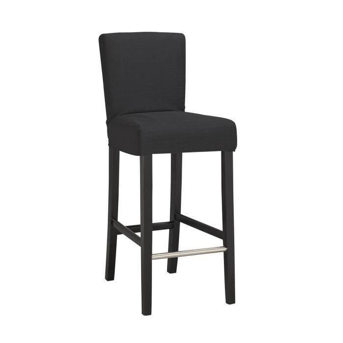 ELVIS Lot de 2 tabourets de bar en tissu Noir