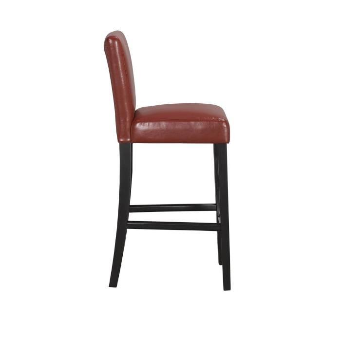 ELVIS Lot de 2 tabourets de bar en simili Rouge