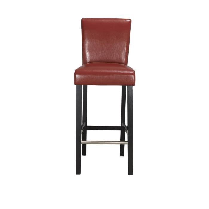 ELVIS Lot de 2 tabourets de bar en simili Rouge