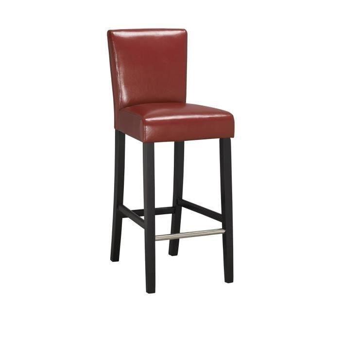 ELVIS Lot de 2 tabourets de bar en simili Rouge