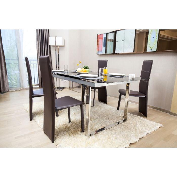 TRACY - Lot de 2 chaises de salle a manger en simili - Marron