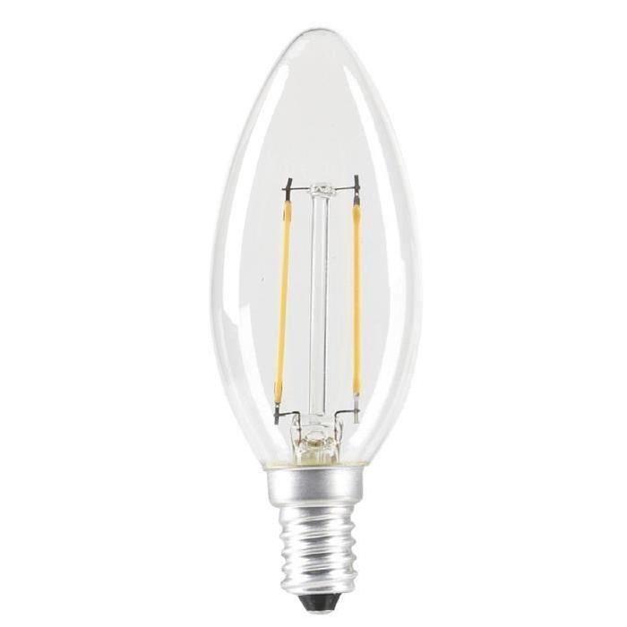 EXPERT LINE Lot  de 3 ampoules LED E14 SMD a filament 2 W équivalent a 24 W blanc chaud