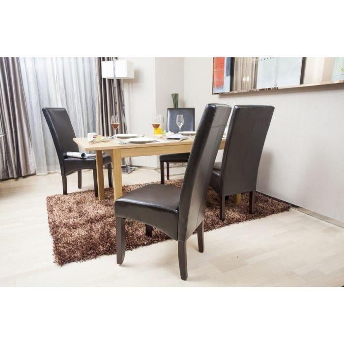 CUBA Lot de 2 chaises de salle a manger - Marron