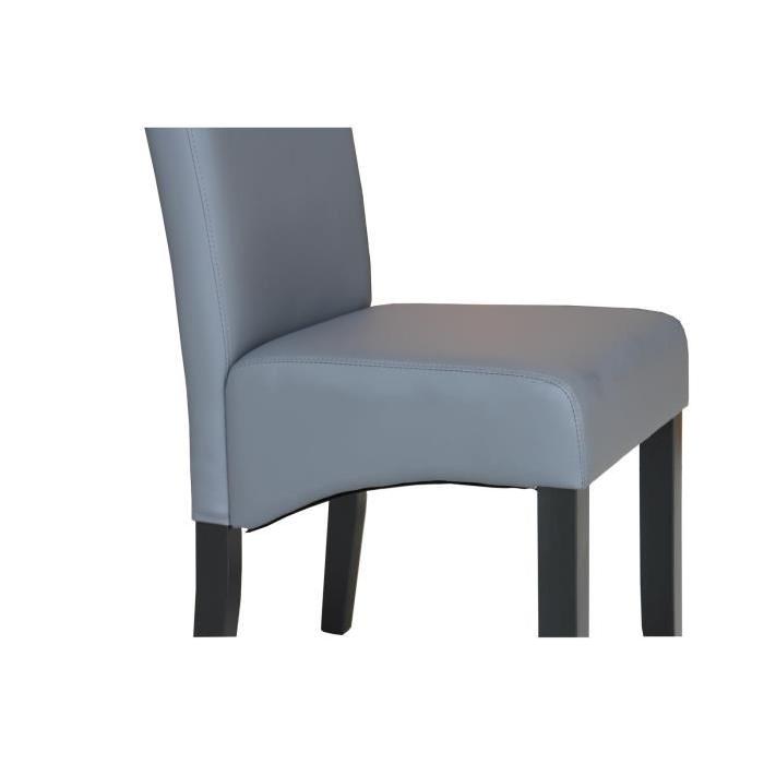 CUBA Lot de 2 chaises de salle a manger en simili - Gris