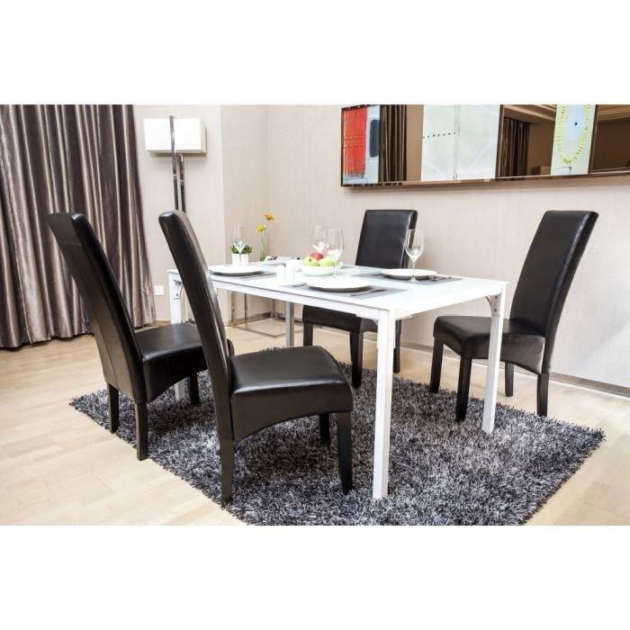 CUBA Lot de 2 chaises de salle a manger - Noir