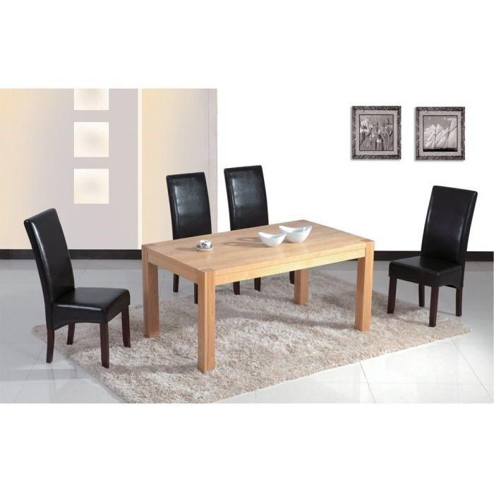 CUBA Lot de 2 chaises de salle a manger - Noir