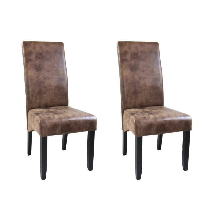 CUBA Lot de 2 chaises de salle a manger style vintage