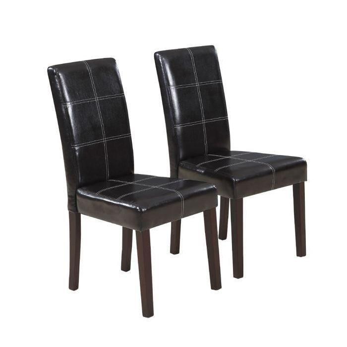 CROSS Lot de 2 Chaises de salle a manger en simili - Marron