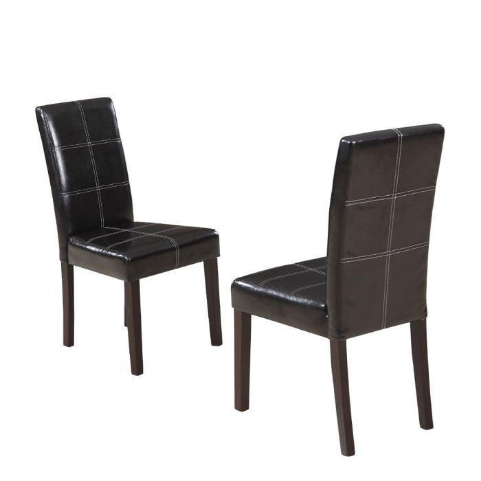 CROSS Lot de 2 Chaises de salle a manger en simili - Marron