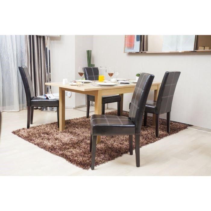 CROSS Lot de 2 Chaises de salle a manger en simili - Marron