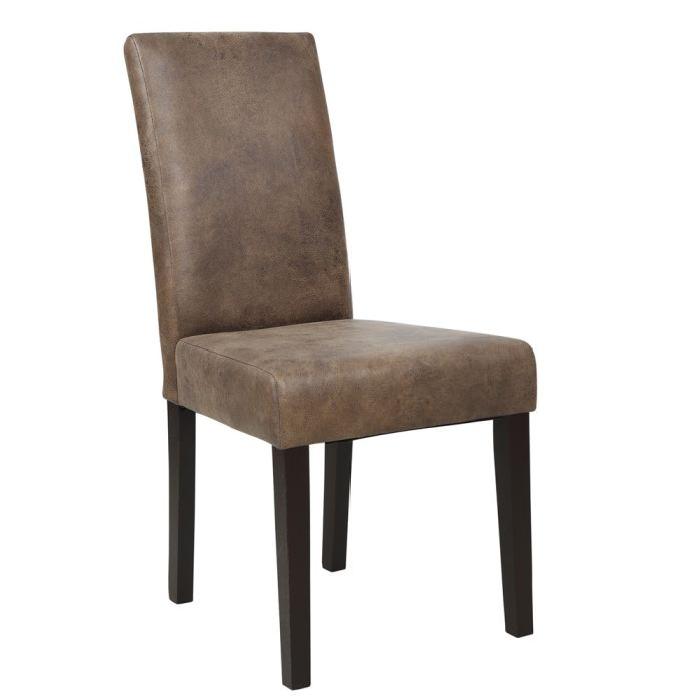 ALBUS Lot de 2 Chaises de salle a manger - Marron