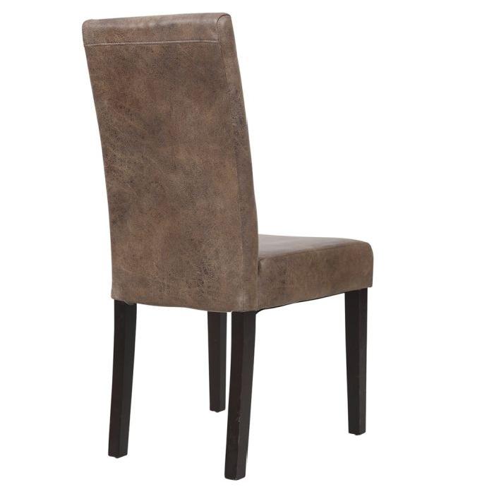 ALBUS Lot de 2 Chaises de salle a manger - Marron