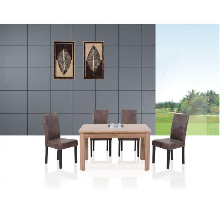 ALBUS Lot de 2 Chaises de salle a manger - Marron